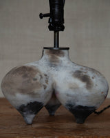 Lamp Tripod vessel, in white smokefired stoneware clay_3