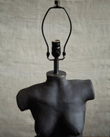 Female Torso lamp #4, Black Clay