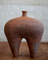 Hairpin vessel, in raw sunset clay, No.2