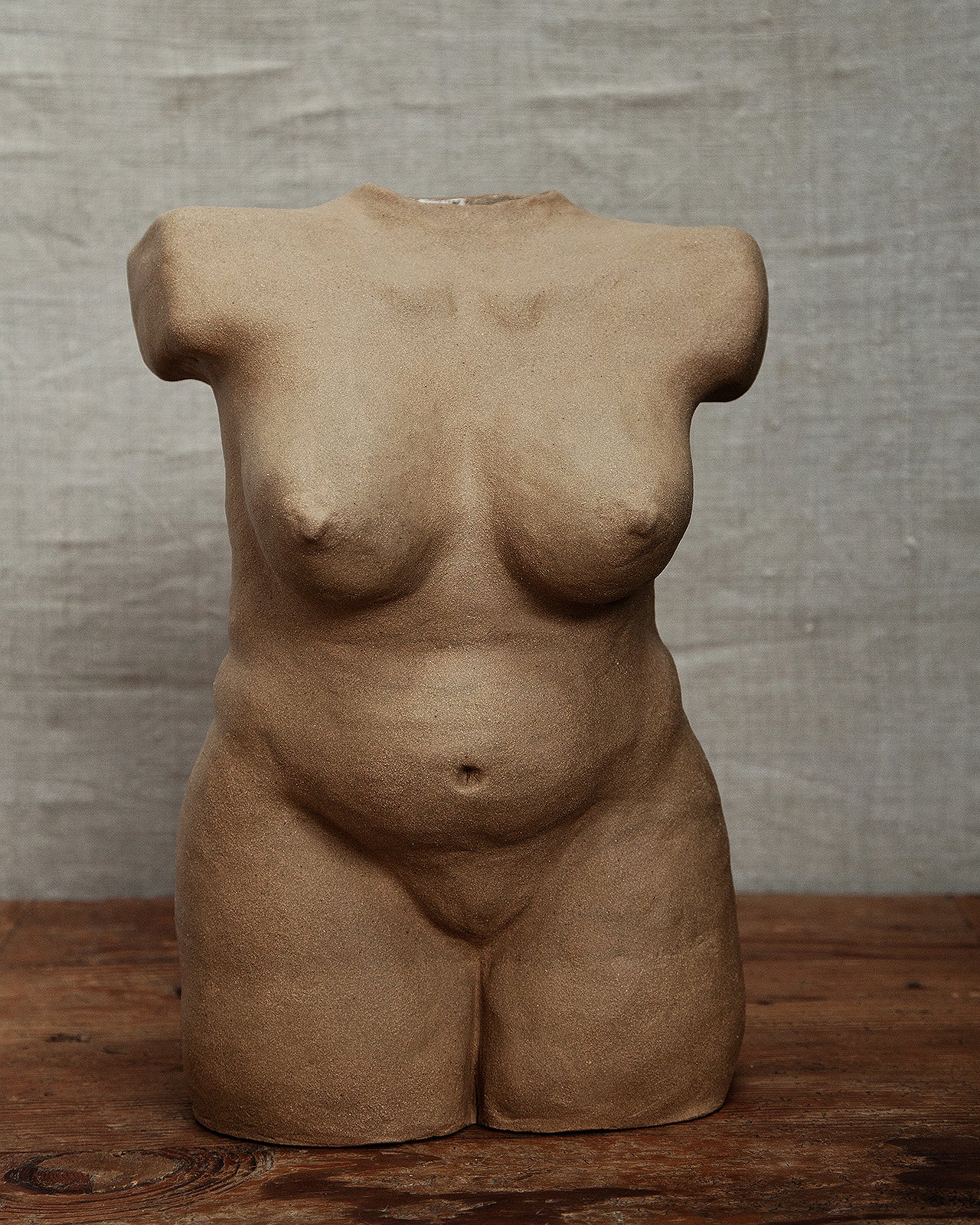 Female Torso #2, Tan Clay
