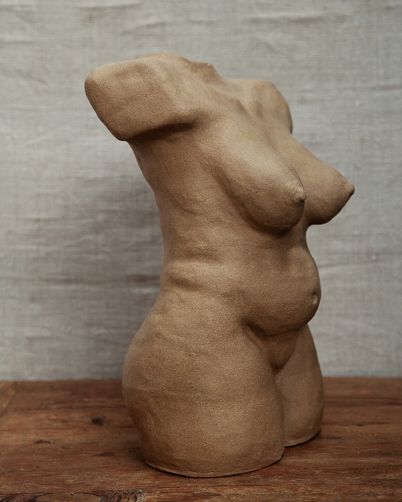 Female Torso #2, Tan Clay