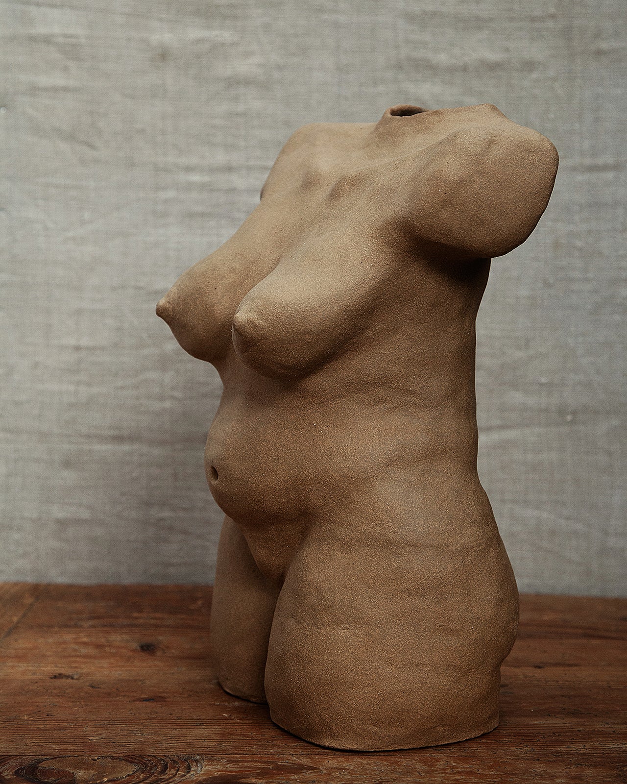 Female Torso #2, Tan Clay