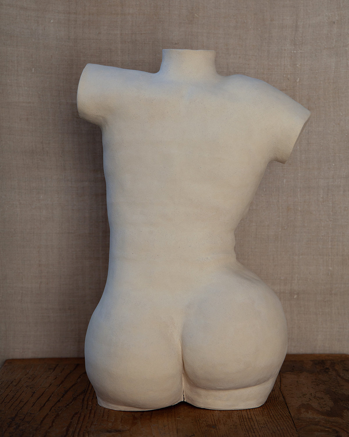 Female Torso Lamp #6, White Clay