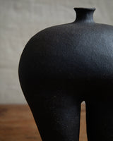 hairpin vessel, in raw black stoneware #2