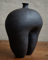 hairpin vessel, in raw black stoneware #2