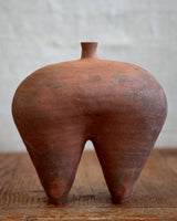 Hairpin vessel, in raw sunset clay, No.1
