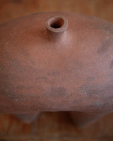 Hairpin vessel, in raw sunset clay, No.1
