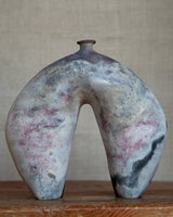 Hairpin vessel, large pitfired in white clay_1